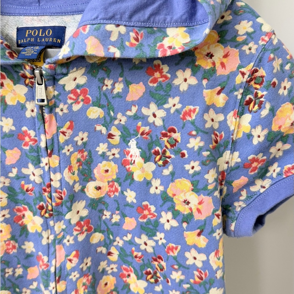 Polo by Ralph Lauren Lavender Blue Floral Zip Polo One-Piece